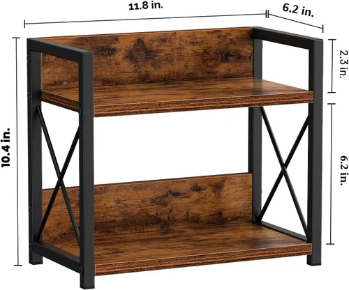 Miniatura 6 de Giikin Organizador de estante de encimera, estante de especias de cocina de 2 niveles para encimera, organizador de estante de madera para mostrador