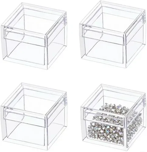 Miniatura 20 de KissYou Caja de Acrílico Grande Cajas de Exhibición Transparentes con Tapa Cubo Cuadrado Transparente Caja de Almacenamiento de Acrílico para Bodas