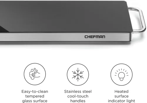 Miniatura 7 de CHEFMAN Freidora de aire digital multifuncional+asador, deshidratador y elemento calefactor de placa de calentamiento eléctrica larga, comida