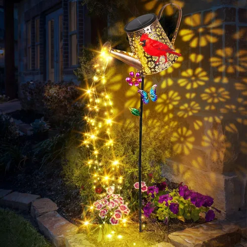 Miniatura 9 de Regadera solar con luces para jardín al aire libre, luces decorativas impermeables con estaca para jardín para patio, césped, patio, camino, porche