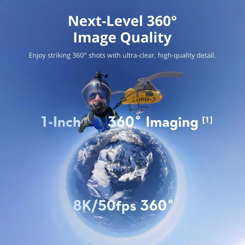 Miniatura 3 de DJI Osmo 360 Combo de Casco de Tercera Persona, Cámara 360 con Imágenes de 1 Pulgada a 360°, Video 360° Nativo 8K, Video Boost de 4K/120fps y 170°