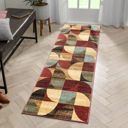 Infinity Home Well Woven Barclay Bowery Art Deco - Alfombra geométrica moderna de 2 pies 3 pulgadas x 7 pies 3 pulgadas