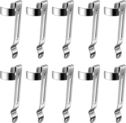 Miniatura 15 de Paquete de 10 linternas B101 – Clip duradero de acero inoxidable para bolígrafo y clip para tapa, cómodo de llevar