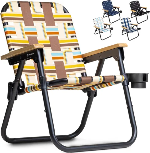 GoSports WOVN - Silla de playa tipo mochila – 9 estilos disponibles – Silla de camping plegable de primera calidad drifter