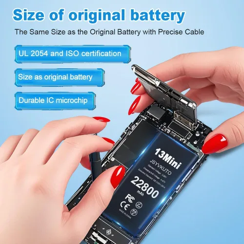 Miniatura 4 de Batería de 22800 mAh para iPhone 13 Mini, nueva batería de repuesto de 0 ciclos mejorada de mayor capacidad para iPhone 13 Mini con juego completo