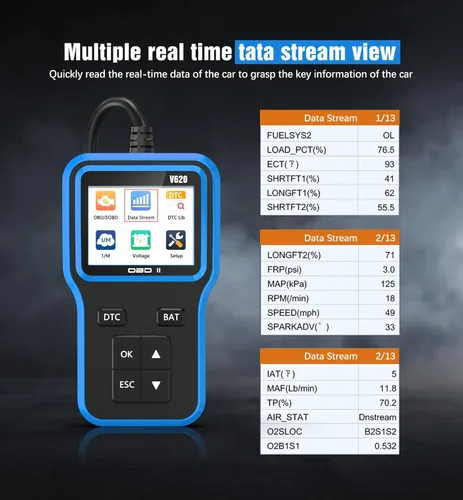Miniatura 5 de Escáner OBD2 con batería de actualización y probador - Herramienta de diagnóstico para autos que comprueban la luz del motor y la preparación