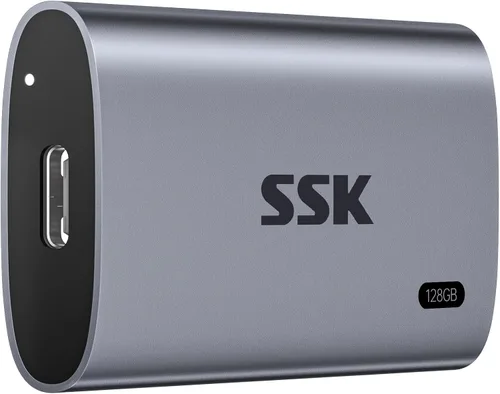 Miniatura 8 de SSK Disco duro externo SSD de 128 GB, SSD portátil de hasta 550 MB/s, unidades de estado sólido rápidas, unidad externa USB 3.2 Gen2 para iPhone