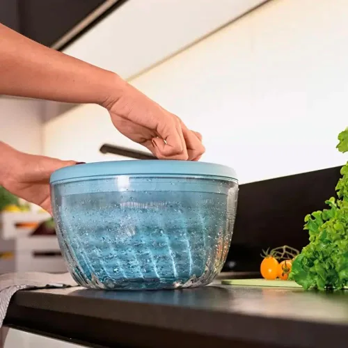 Miniatura 2 de Guzzini Twist & Dry Ensalada Spinner, Azul 170900134