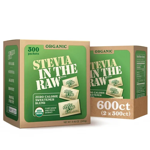 Miniatura 10 de Stevia In The Raw Paquetes de Edulcorante de Stevia Orgánica, 300 Unidades, Paquetes Sustitutos de Azúcar de Stevia de Cero Calorías, Sin Eritritol