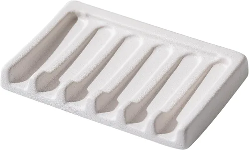 Miniatura 8 de Tanew Jabonera de cerámica autodrenante, soporte para jabón de barra, jabonera de cascada, soporte para jabón de ducha, soporte para esponja