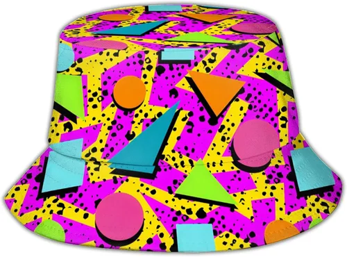 Sombreros retro de moda de los años 80 y 90 para mujeres y hombres, traje de fiesta de festival rave