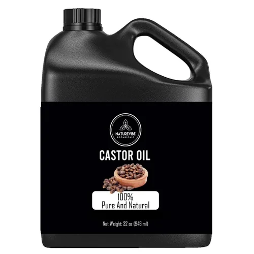 Naturevibe Botanicals Aceite de Ricino 32 oz 100% Puro Prensado en Frío y Libre de Hexano | Aceite Natural para Cabello, Piel y Pestañas | Vegano,