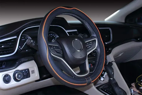 Miniatura 13 de Cubrevolante de imitación de cuero para el volante de auto, 2019, de microfibra, extragrande de 17, 18 y 19 pulgadas para camiones grandes