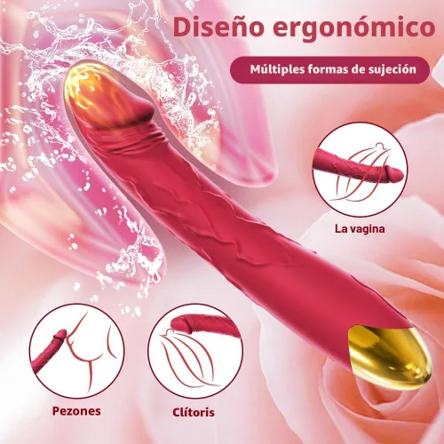 Miniatura 3 de Vibrador realista de 7.6 pulgadas para mujeres, 10 potentes modos de vibración para estimulación del clítoris y punto G, juguetes sexuales