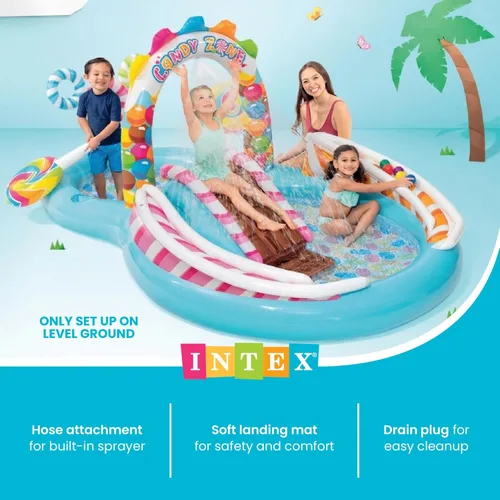 Miniatura 5 de Intex Candy Zone - Piscina inflable, 116 x 75 x 51 pulgadas, para mayores de 2 años, color azul 2-Multicolor