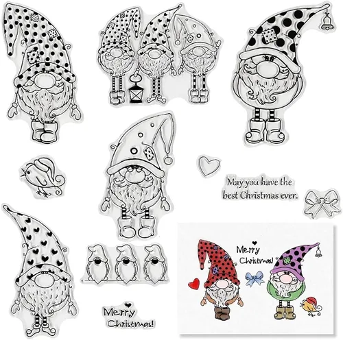 Miniatura 8 de Palabras de felicitación de Feliz Navidad, sellos transparentes para hacer tarjetas y decoraciones de álbumes de fotos, sellos de silicona de árbol