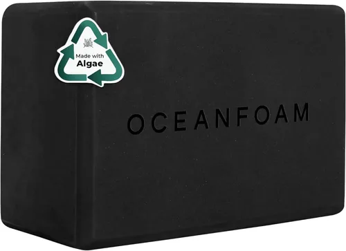 Oceanfoam Bloque de entrenamiento – Bloque de ejercicio de espuma de alta densidad, ligero, antideslizante para estabilidad y apoyo en pilates, Negro