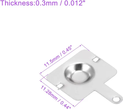 Miniatura 3 de DMiotech 50 pares de resortes de batería de 0.444 in x 0.453 in de repuesto de placa de contacto AA positivo a negativo niquelado para control remoto