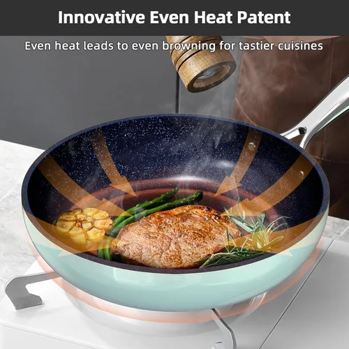 Miniatura 3 de Nuwave Lux - Juego de utensilios de cocina ligeros forjados de 13 piezas, sin PFAS, revestimiento de cerámica saludable G10 Duralon, ultra Verde