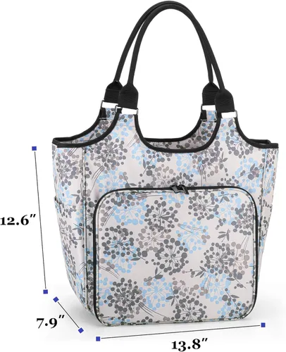 Miniatura 6 de YARWO Bolsa de punto, organizador de almacenamiento de hilo para madejas de hilo, agujas de tejer, ganchos de ganchillo y proyectos de tejido