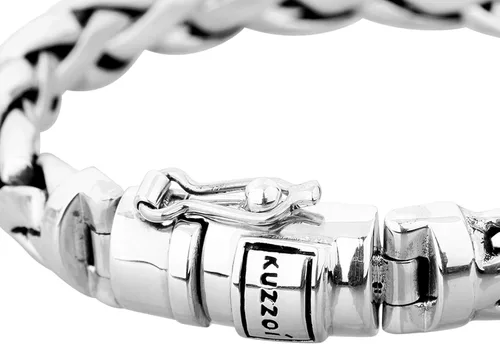Miniatura 2 de kuzzoi Pulsera bizantina redonda de plata de ley 925 para hombre, longitud 8.27 pulgadas - 9.05 pulgadas, ancho 0.39 pulgadas, 2.11 onzas