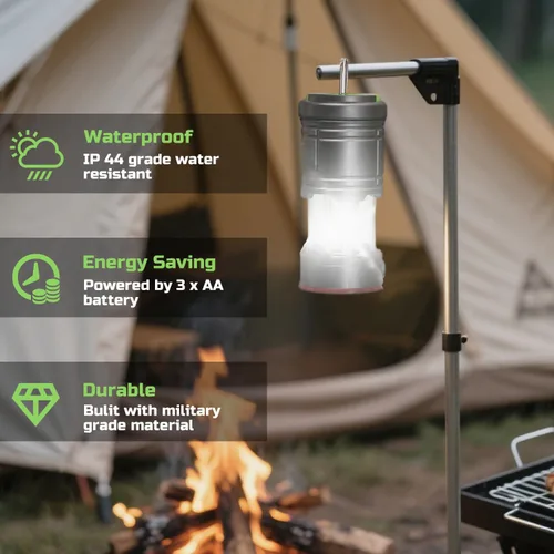 Miniatura 6 de Lichamp Linterna LED plegable para campamento, linterna LED portátil, ligera, impermeable, 4 modos de luz, kits de supervivencia para interiores