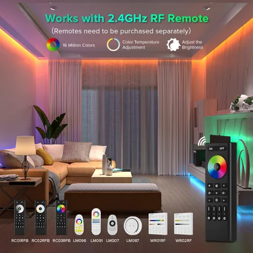 Miniatura 2 de Controlador LED 5 en 1 WB5 2.4GHz WiFi PWM compatible con Alexa Google Home Smart Life Tuya APP para atenuación CCT RGB RGBW RGBCCT LED controlador