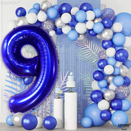 Miniatura 642 de KatchOn, Globo grande azul número 2 de 40 pulgadas Decoraciones de cumpleaños de Baby Shark para niño de 2 años Globo azul número 2 Globo
