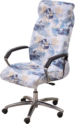Miniatura 11 de CRFATOP Funda elástica para silla de oficina de computadora con cremallera duradera, funda para silla de escritorio giratoria universal, respaldo