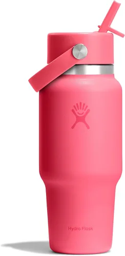 Miniatura 14 de Hydro Flask Botella de agua de viaje – Acero inoxidable aislado – Tapa ancha con pitillo, antiderrames, a prueba de fugas en 24 oz Trillium Pink
