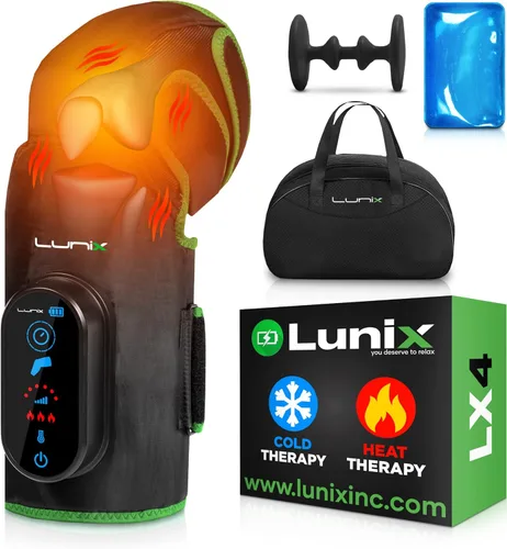 Miniatura 9 de Lunix LX4 - Masajeador de rodilla con calor y compresión, recargable para muslo, pantorrilla y rodilla con terapia de frío o calor, soporte