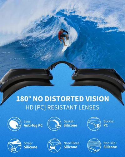 Miniatura 7 de Gafas de natación para mujeres y hombres, kit de adultos, antivaho UV, sin fugas, gafas de natación mejoradas HD para hombres y mujeres negro-humo +