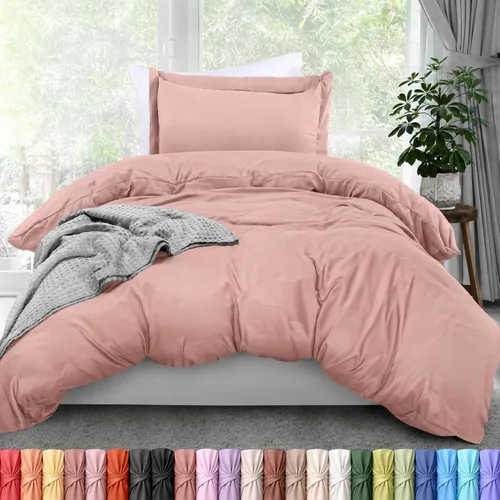 Miniatura 28 de Utopia Bedding Juego de funda de edredón tamaño individual - 2 piezas con cierre de cremallera - 1 funda de edredón 68X90 pulgadas y 1 funda de Beige