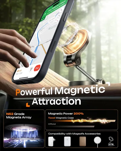 Miniatura 365 de TOCOL Funda para iPhone 11, compatible con Magsafe, protección completa de cámara, imanes integrados, protección contra caídas, funda translúcida