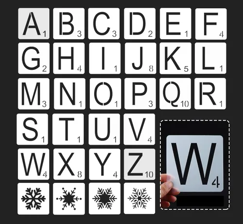 Miniatura 2 de ilauke - Cuadrados de madera de 5 pulgadas para manualidades, 36 unidades, cuadrados de madera en blanco de 0.118 pulgadas y 26 letras grandes