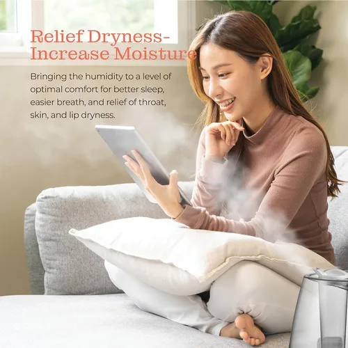 Miniatura 8 de Humidificadores de Niebla Fría para Dormitorio - Depósito de Agua de 2.2L, para Bebé, Oficina, Vaporizador de Aire Ultrasónico Silencioso, Nivel