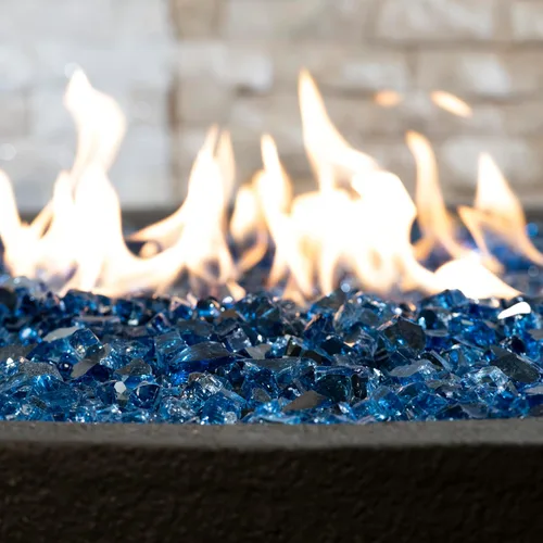 Miniatura 4 de MSI Cristal de fuego azul zafiro, rocas de vidrio templado reflectante de brillo de 1/4 de pulgada de alto para chimenea de propano o gas natural
