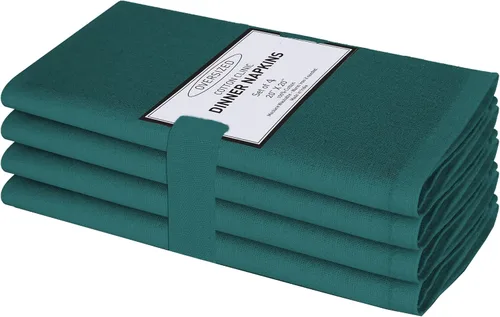 Miniatura 30 de Cotton Clinic Servilletas de tela 100% algodón extra grandes de 20 x 20 pulgadas, juego de 4 servilletas de mesa suaves y duraderas reutilizables