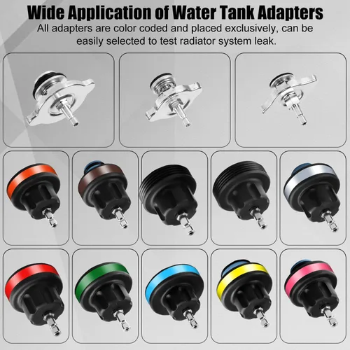 Miniatura 3 de Kit de prueba de presión de radiador ADAFIRST, 18 piezas, bomba manual de tanque de agua automotriz, herramienta de prueba de presión y adaptadores