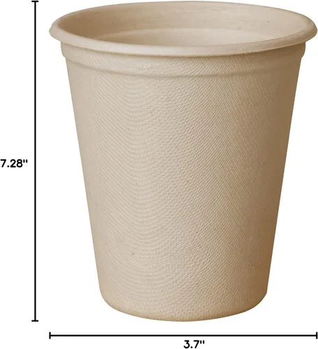 Miniatura 4 de CantaGreen 50 tazas biodegradables compostables de 11.5 onzas, bagazo y fibra de bambú, sin blanquear