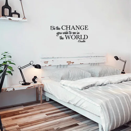 Miniatura 4 de Aurabeam Calcomanía de vinilo para pared, con frase inspiradora de Gandhi, 13 x 28 pulgadas, decoración artística de pared para sala de estar