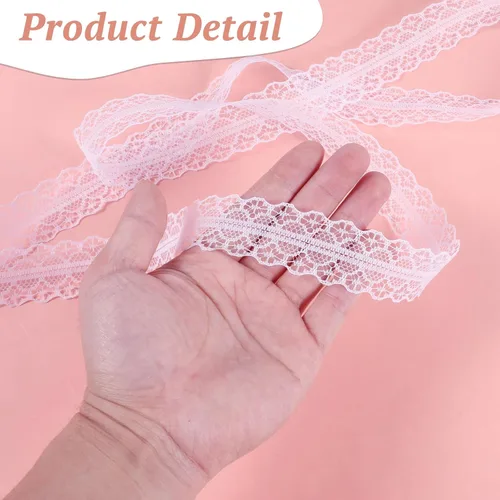 Miniatura 3 de Giantree Cinta de encaje blanco de 25 yardas, cinta de encaje de 1.2 pulgadas de ancho, cinta de tela floral vintage para envolver regalos, diario