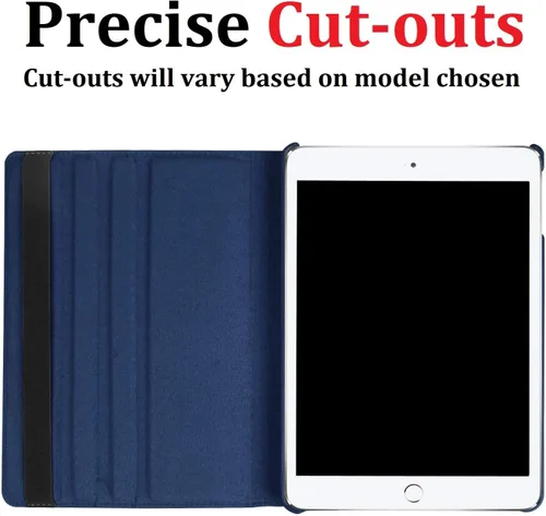 Miniatura 7 de Vultic Funda giratoria para iPad mini 1/2/3, soporte de 360 grados [apagado automático/activación] Folio PU cuero Smart Cover (negro)