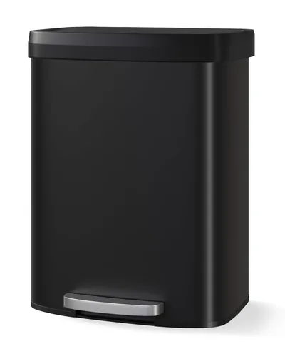 Miniatura 15 de Garvee Basurero de metal de 13 galones / 50 L con tapa, bote de basura grande para cocina, cubo de basura de metal a prueba de óxido con pedal