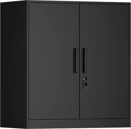 Miniatura 16 de IRONFFICE Locking Cabinet Wall Mounted, Metal Storage Cabinet with Keys, Tool Garage Storage Cabinet with Lockable Doors, Hanging Wall Cabinet for