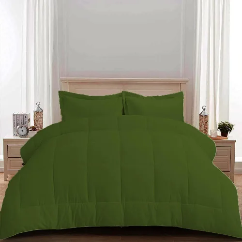 Miniatura 17 de Edredón 100% algodón egipcio de 500 GSM, súper suave, relleno alternativo de plumón con 2 fundas de almohada, colección de insertos para clima frío