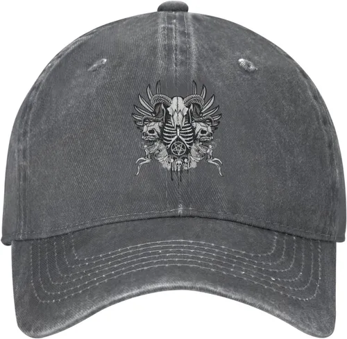 Miniatura 2 de Cowboy Hat Trendy Hats for Man and Women Djustable Four Season Outdoor Baseball Cap of Hell Skull with Angel Deep Heather