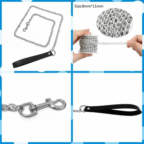 Miniatura 5 de Gargantilla de cuero con correa de cadena para adolescentes, punk gótico Y2K, accesorios de cosplay, tres anillos o y dijes de cadenas
