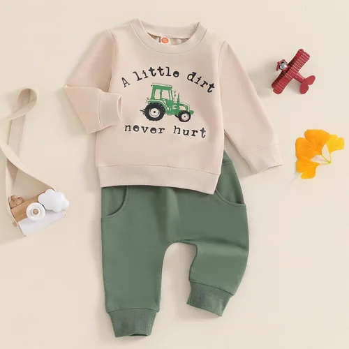 Miniatura 84 de BemeyourBBs Conjunto divertido de sudadera y pantalones de manga larga con letras divertidas para bebé niño y niño