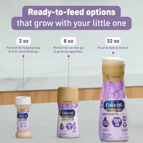 Miniatura 7 de Enfamil Neuropro Gentlease - Fórmula para bebés, lista para alimentar Botella Nursette, alivia los gases y el llanto, vitaminas y minerales